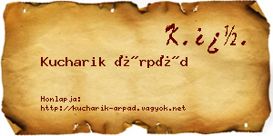 Kucharik Árpád névjegykártya